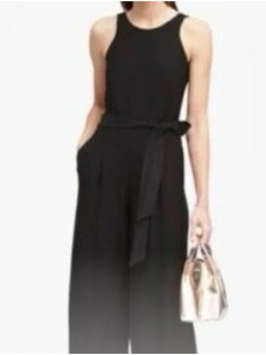 Banana Republic Pants - Banana Republic Black Sleeveless Wide-Leg Tie-Waist Jumpsuit lined,side pkts